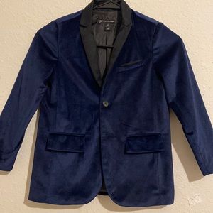 COPY - Inc size 7 L blue velvet jacket and check shirt